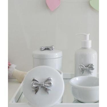 Imagem de Kit Higiene Bebê Porcelana Térmica Quarto K028 Laço - Ciranda Arte Cri