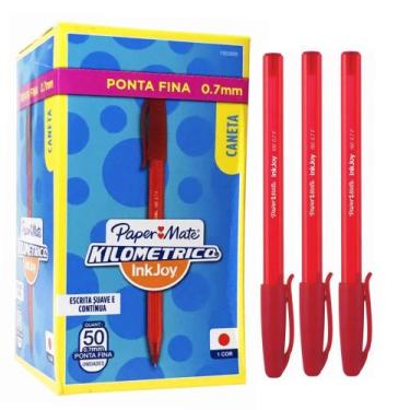 Imagem de Caneta Esferográfica Paper Mate Kilometrica 0.7mm Vermelha C/50