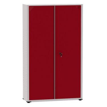 Imagem de Armário de Aço Montável Econômico Ap403sl Pandin 2,0 m Cinza e Vermelh