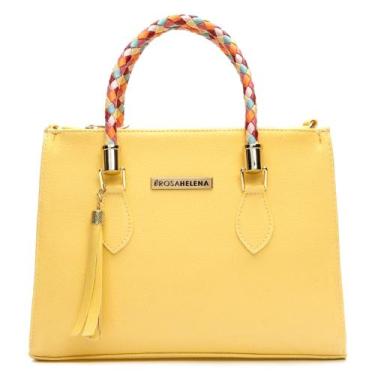 Imagem de Bolsa feminina colors zíper e bolso interno - ROSA, Amarelo