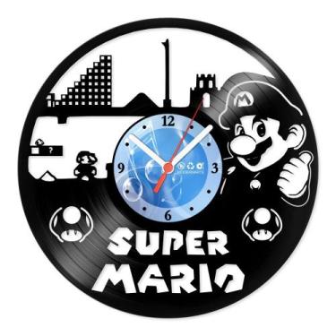 Imagem de Relógio De Parede Disco Vinil Jogos e Games - Super Mario Bros - VJG-0