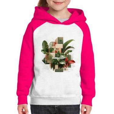 Imagem de Moletom Infantil Think Green - Foca na Moda, Branco, Rosa, 14