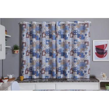 Imagem de Cortina para Decoração de Cozinha Copa Sala de Jantar Oxford Estampada