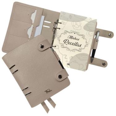Imagem de Agenda Minhas Receitas 151-R Personalizada Raffai Couros, Nude