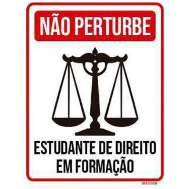 Imagem de Kit 3 Placas  Não Perturbe Estudando Direito Em Formação