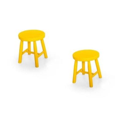 Imagem de Kit 2 Banquetas Infantil Espanha Amarelo - Deiss