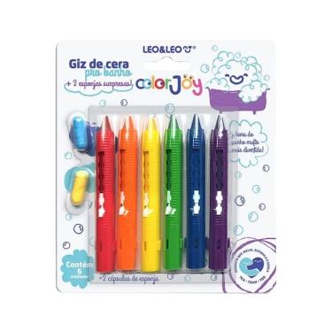 Imagem de Giz De Cera Retrátil Banho 6 Cores Leo&leo