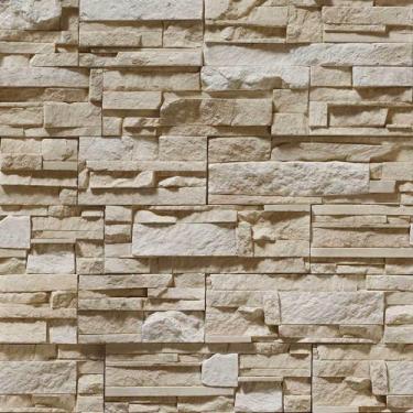 Imagem de Papel De Parede Pedra Canjiquinha Bege Claro - 1,50x0,50m - DEKAL DECO