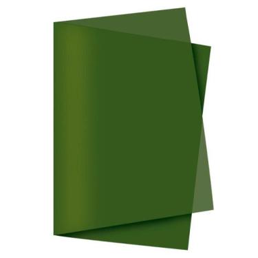 Imagem de 100 Folhas de Papel Seda 49x69 cm Verde Musgo para Presente Roupas Sap