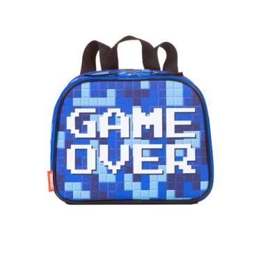 Imagem de Lancheira Térmica Escolar Gamer Over Azul Merendeira