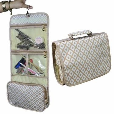 Imagem de Necessaire Feminina Organizadora Bege CBRN05666 - COMMERCE BRASIL