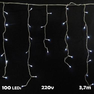 Imagem de Cascata Luminosa Pisca Pisca Branco 8 Funções 100 LEDs 220v - 1146 - C