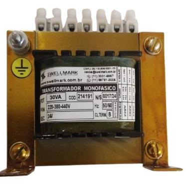 Imagem de Transformador Monofásico de Comando 220V/380V/440V X 24V 30VA - SW