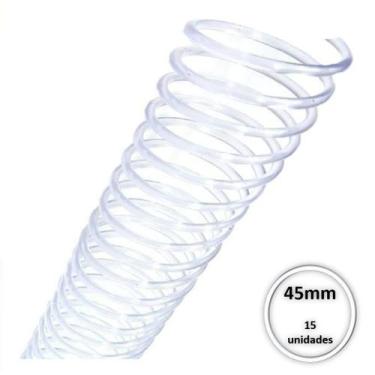 Imagem de Espiral Plastico para encadernação 45mm Transparente c/ 15Pcs - MARES