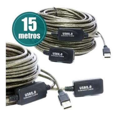 Imagem de Cabo Extensor Usb 2.0 Ativo Amplificado 15m - BR-Tech