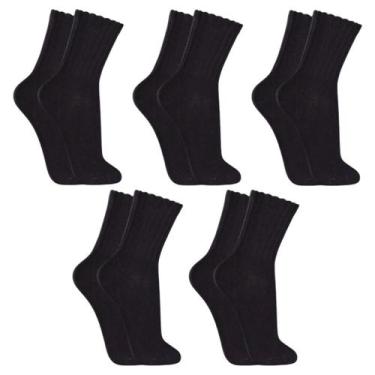 Imagem de Kit 05 Pares Meias Masculinas Cano Alto Longo Algodão Original Apollo,