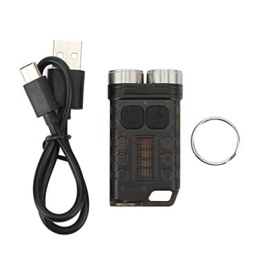 Imagem de Lanterna de Chaveiro, Portátil 900lm Usb que Carrega Pequenas Lanternas de Bolso Mini Lanterna Recarregável para Acampamento Ao Ar Livre (Preto)