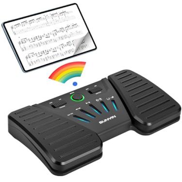 Imagem de Pedal virador de página sem fio Buletooth Pedal Music Page Turner para telefones iPad Tablets telefone recarregável mãos livres (preto)