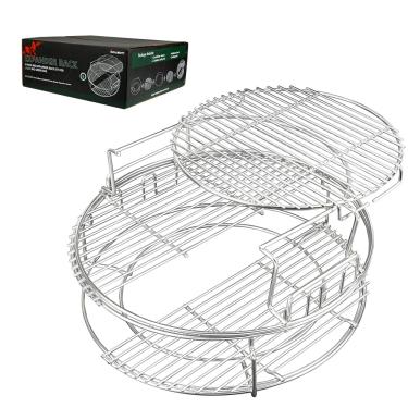 Imagem de DOLAMOTY Kit expansor de substituição para acessórios grandes de ovo verde grande, rack para espátula de ovos para BGE Kit de 5 peças Cesto transportador de aço inoxidável 304 com sistema de cozimento