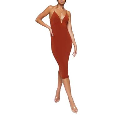 Imagem de Forever 21 Vestido feminino midi colado ao corpo, Marrom, P