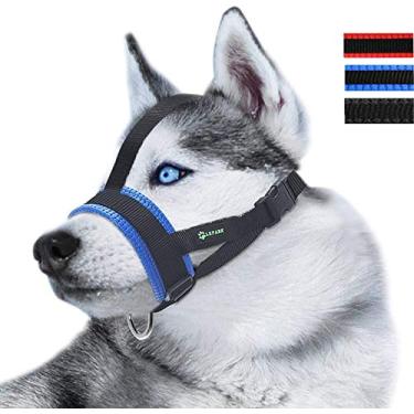 Imagem de A focinheira para cães Lepark Head Strap evita a remoção por patas para cães pequenos, médios e grandes (P, azul)