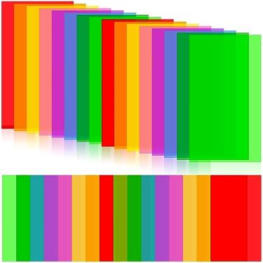 Imagem de 32 peças de sobreposições coloridas para dislexia, tiras de destaque de leitura guiada, réguas de rastreamento de leitura com sobreposição colorida para dislexia irlente, TDAH e estresse visual