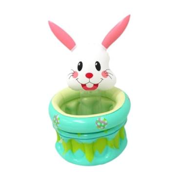 Imagem de Ｂｅｓｇａ Refrigerador inflável para festa na piscina, balde de gelo do coelhinho da páscoa, presente portátil, refrigerador bonito de bebida em pvc para festa