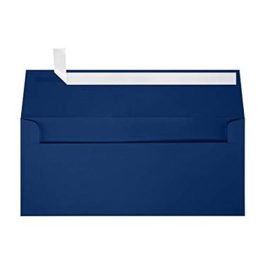 Imagem de LUXPaper Envelopes autovedantes Slimline para convites, avisos e cartas com destaque e pressione - 36 kg azul marinho, tamanho: 9,5 x 21,5 cm, pacote com 50 - 72973-196-50