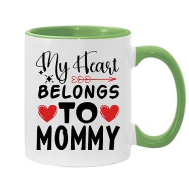 Imagem de SpreadPassion Caneca de café My Heart Belongs To Mommy, presente para namorado e namorada, ideia de presente de dia dos namorados, presente para marido e esposa, ideia de presente de aniversário do