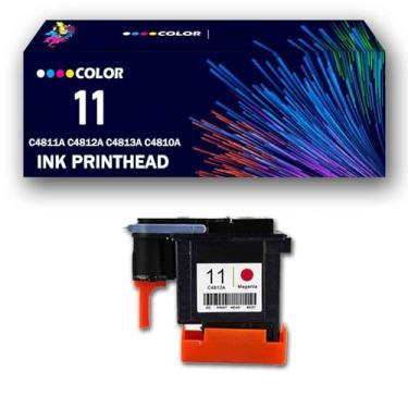 Imagem de YIZHIYZ 4 peças 11 cabeças de impressão, cabeça de impressão de substituição para HP 500 510 800 1000 1100 1100dtn 1200d 1200dtn 1200dtw 2230 2280 2280tn 2300 2300dtn 2300dtn 0n 5000 impressoras ps