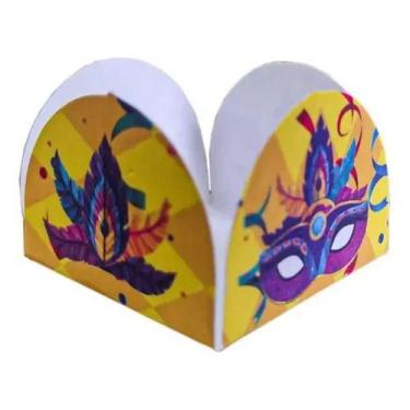 Imagem de 50 Forminhas Doces Carnaval Forma Caixeta Decoração Festa - Nc Toys