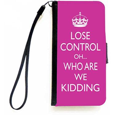 Imagem de Rikki Knight Keep Calm Oh... Who Are We Kidding Capa carteira flip rosa rosa com aba magnética para Apple iPhone 5c