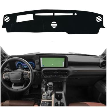 Imagem de KEEGTBOX Capa de tapete de painel interior console central protetor de raios UV compatível com Toyota Land Cruiser Prado 250 J250 LC250 2024 2025+ acessórios de tapete de placa de painel (com HUD)