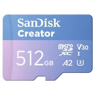 Imagem de SanDisk Cartão microSD UHS-I criador de 512 GB com adaptador SD - para câmeras e drones, 4K, 5.3K, A2, V30, U3, 3 meses de Adobe Lightroom incluído - SDSQXAV-512G-GN6MS