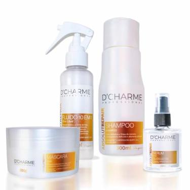 Imagem de kit Shampoo, máscara, Protetor térmico e Óleo Sérum Absolut Repair
