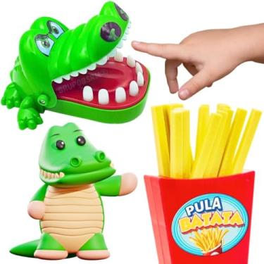 Imagem de Kit jogo pula batata batatinha infantil brinquedo educativo crocodilo morde dedo pegadinha infantis presente menino menina 3 anos aniversario dia das crianças natal