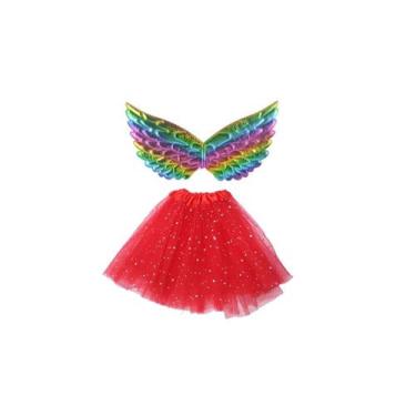 Imagem de Fantasia infantil de unicornio saia de led e asa carnaval - MC Present