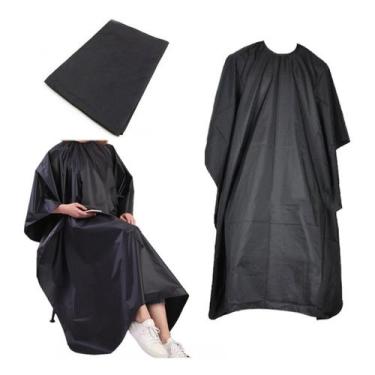 Imagem de Capa De Corte Cabeleireiro Barbeiro Cetim Preto - Lux Hair