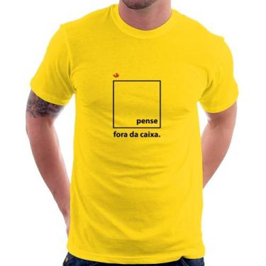 Imagem de Camiseta Pense fora da caixa - Foca na Moda, Amarelo, GGG