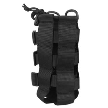 Imagem de TRIWONDER Bolsa tática MOLLE para garrafa de água com alças ajustáveis, bolsa para chaleira, cinto, bolsa de transporte para garrafa, bolsa de hidratação coldre de cintura (preto)
