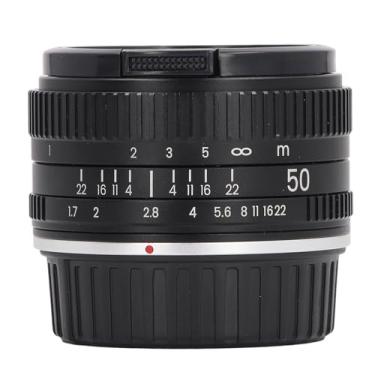 Imagem de Lente de Grande Abertura 50mm F1.7 para Câmeras de Montagem F, Lente de Retrato de Quadro Completo de Foco Fixo Manual Com Bolsa de Armazenamento à Prova de Poeira, Ideal para