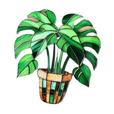 Imagem de WeiLaiKeQi Plantas em vaso pendurado sinal de plantadeira plana planta Art Craft Flor Pot Ornament para a sala de entrada da sala da da janela do quarto, Style D