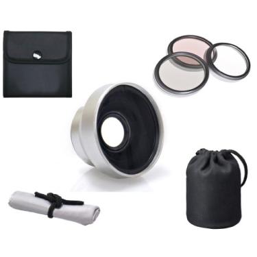 Imagem de Lente teleobjetiva 3.0x de alta definição Canon VIXIA HF M301 (37 mm) + kit de filtro de lente de 3 peças (37 mm) + pano de limpeza de microfibra Nwv Direct
