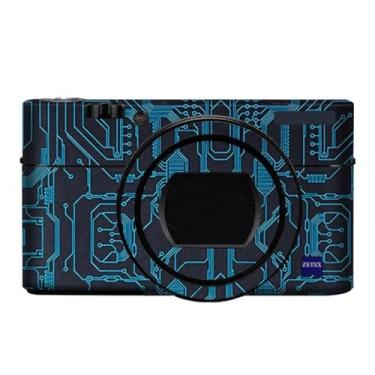 Imagem de Adesivo de capa de câmera antiarranhões para Sony RX100VI RX100VII Película protetora de câmera decalques RX100M6 RX100M7 (azul circuito)