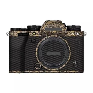 Imagem de Adesivo de capa de câmera antirarranhões para Fujifilm X-T5 Protetor corporal de câmera digital mirrorless decalques de filme de vinil para Fuji XT5 (ouro onda)