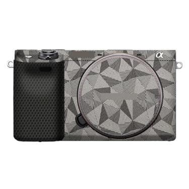 Imagem de JERXTTON Adesivo de capa de câmera para Sony A6400 A6300 película protetora antiarranhões e resistência ao desgaste (titânio triangular)