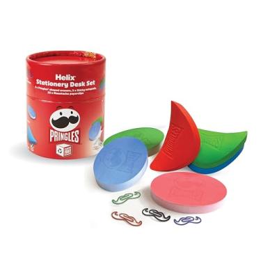 Imagem de O conjunto de mesa Pringles inclui borrachas, notas adesivas e clipes de papel