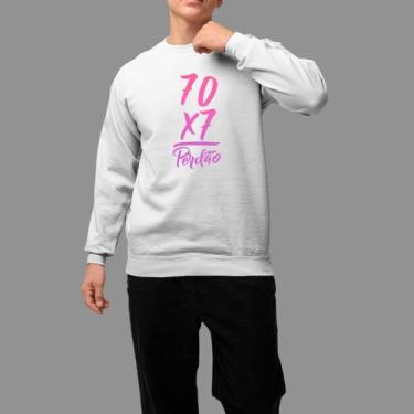 Imagem de Moletom Gola Careca Basico Masculino Moda Cristã Inverno Blusa De Frio