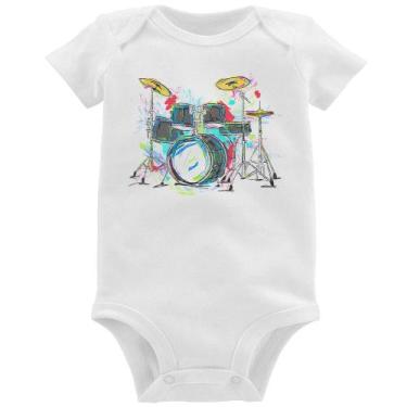 Imagem de Body Bebê Bateria Arte - Foca na Moda, Branco, GG