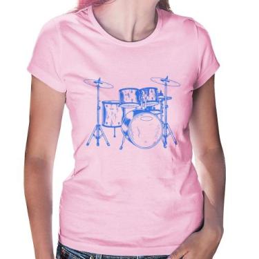 Imagem de Baby Look Bateria Música (azul) - Foca na Moda, Rosa bebê, M